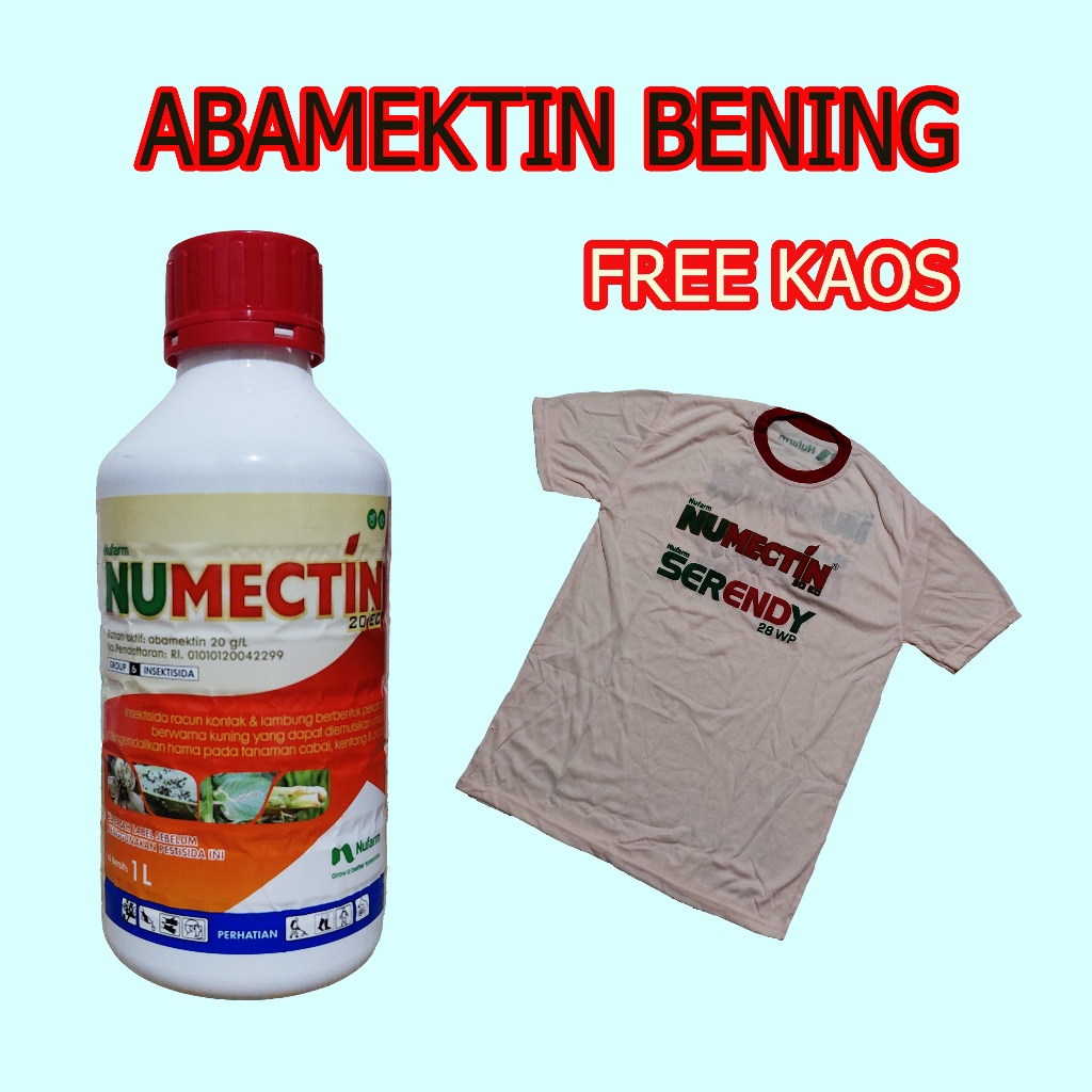 Numectin 20 EC 1L Insektisida Abamektin  Bening Anti Lengket Pengendali Hama Trips, Tungau, Ulat