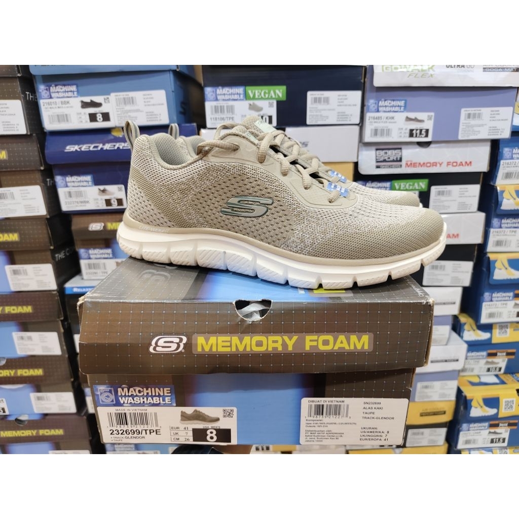 SKECHERS TRACK GLENDOR 232699 sepatu running pria