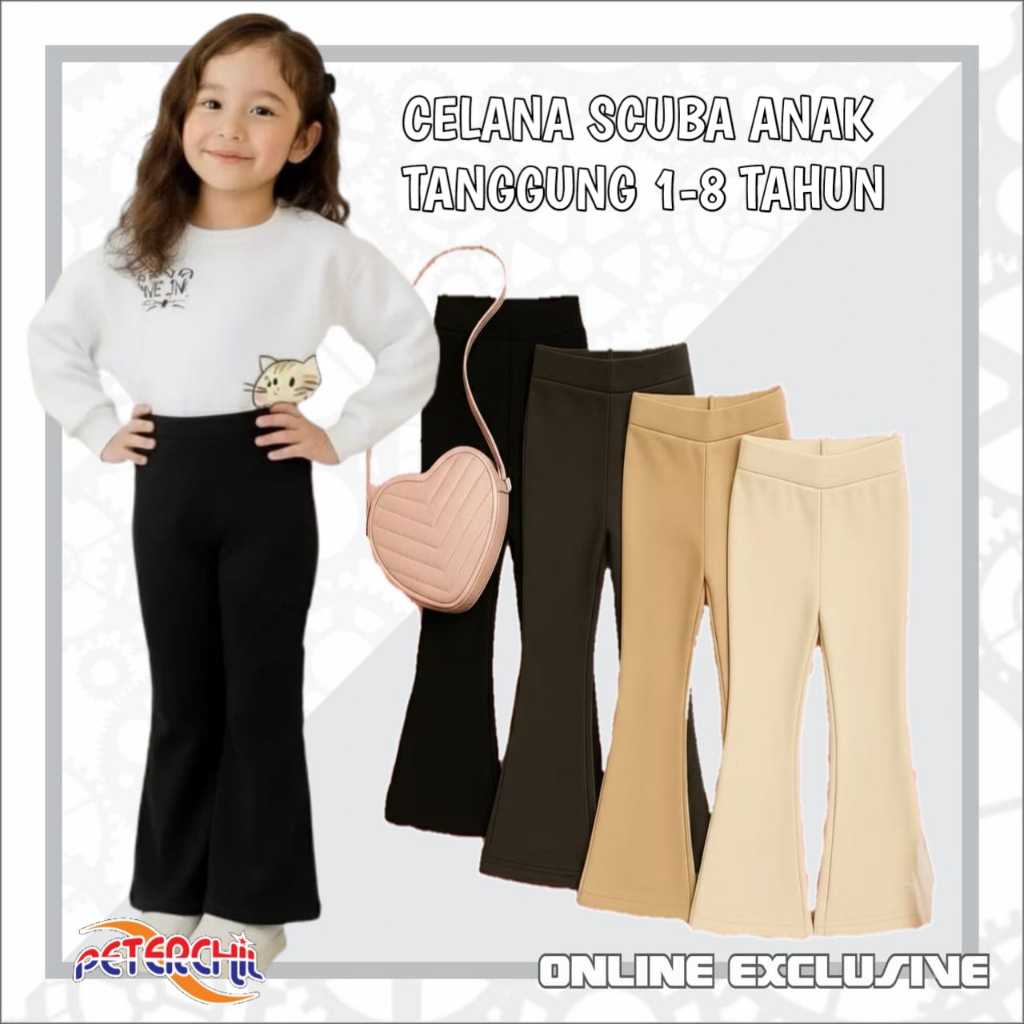 Celana Scuba Anak Cutbray Celana Anak Perempuan Bahan Scuba Usia 1-8 Tahun