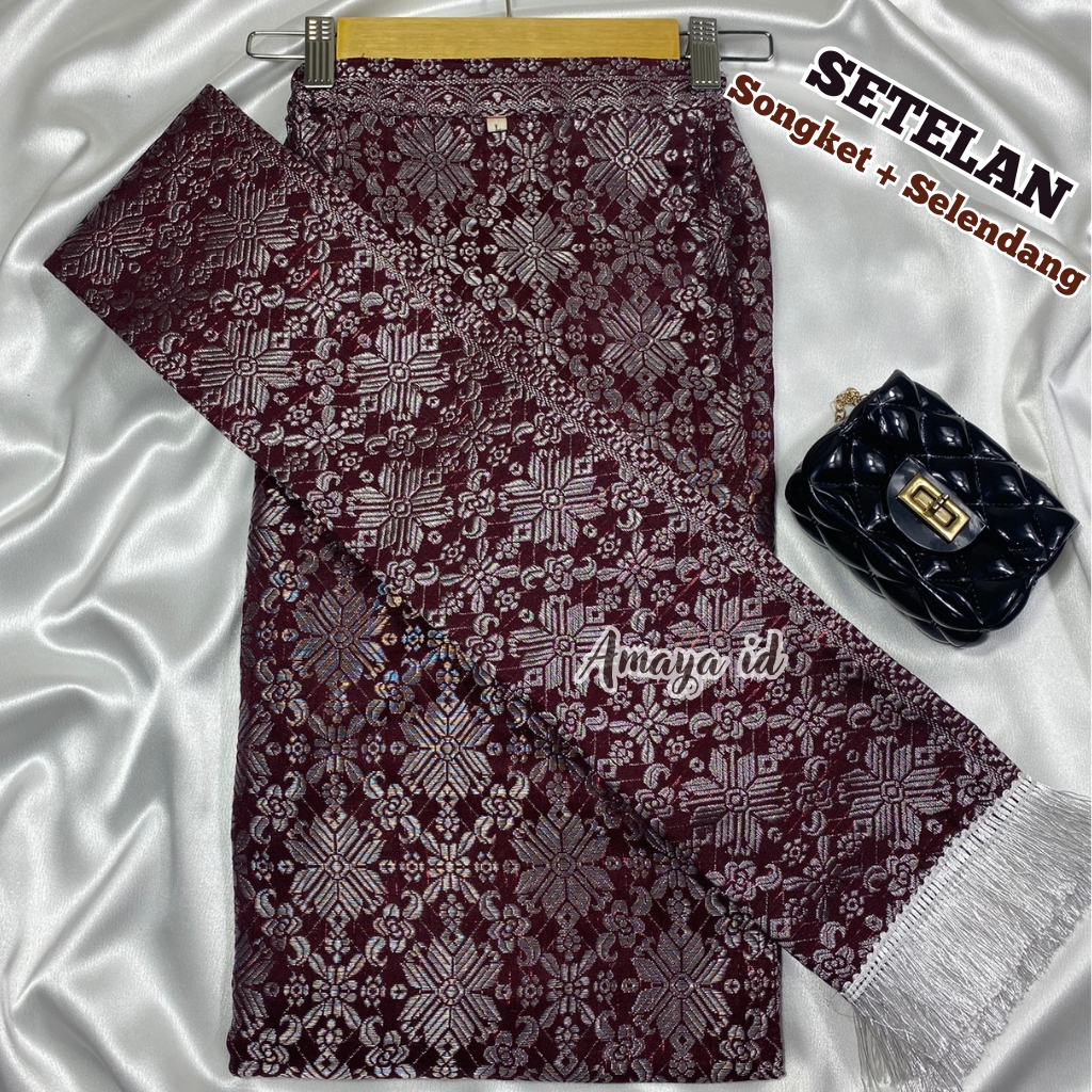 ROK SONGKET DAN SELENDANG 1 SET / SET ROK SPAN SONGKET DAN SELENDANG / ROK  SONGKET SET SELENDANG