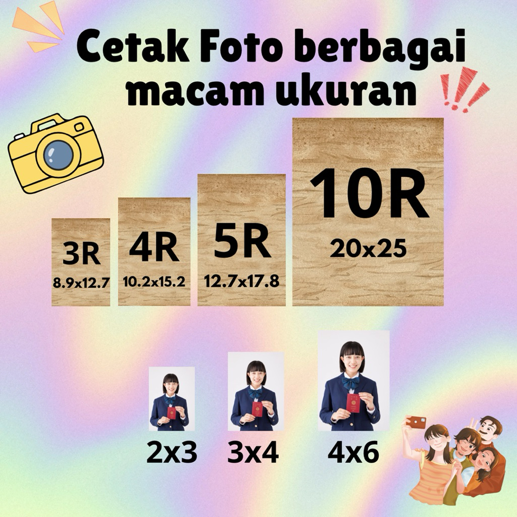 (2x3, 3x4, 4x6) CETAK FOTO MURAH/CETAK FOTO ECER/CETAK FOTO BERBAGAI UKURAN