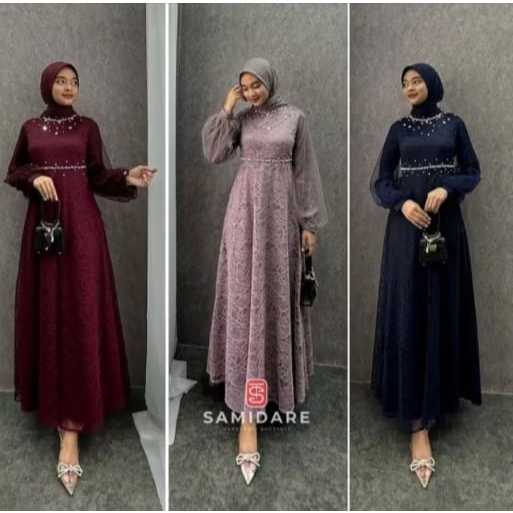 PROMO Dress Nadine Gamis Brokat Maxi Pesta