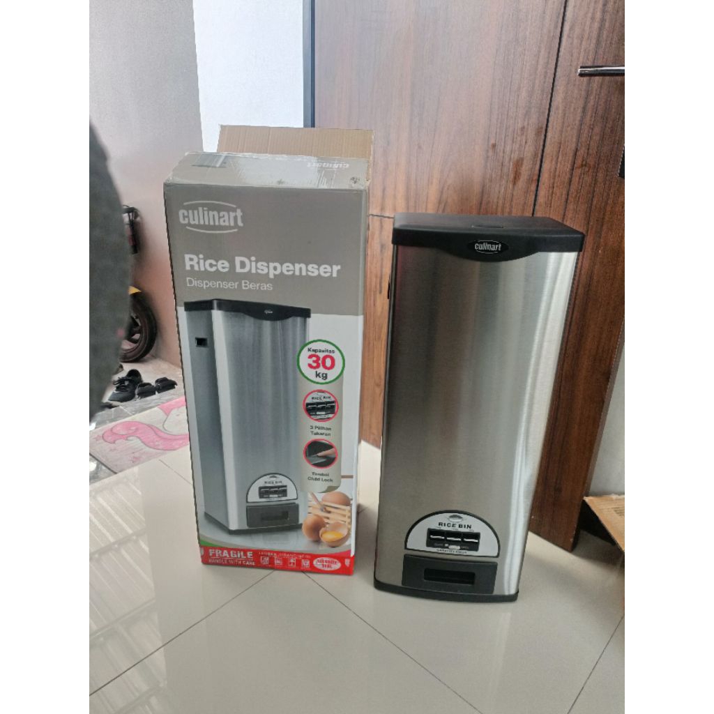 Rice box tempat beras 30 kg stainless steel original