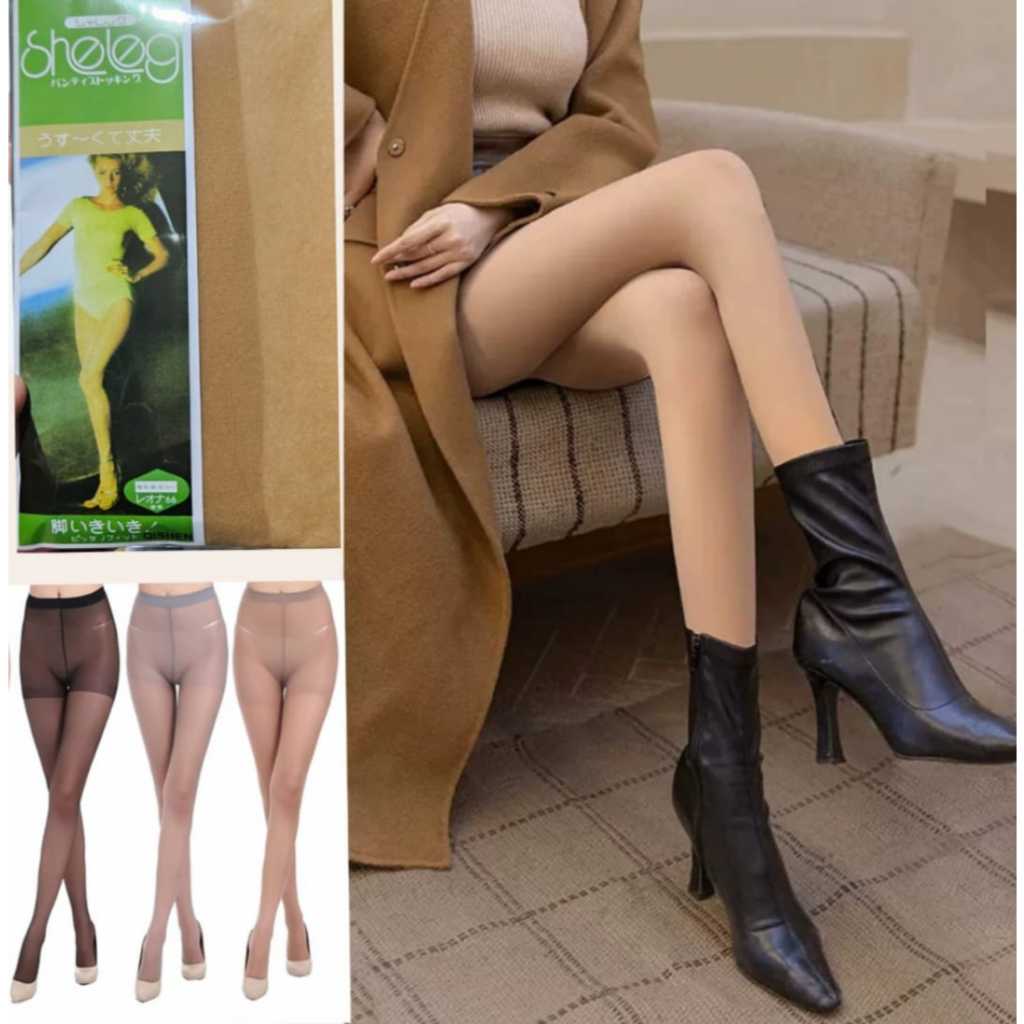 Stoking Celana Wanita Sheleg Transparan Warna krem Hitam