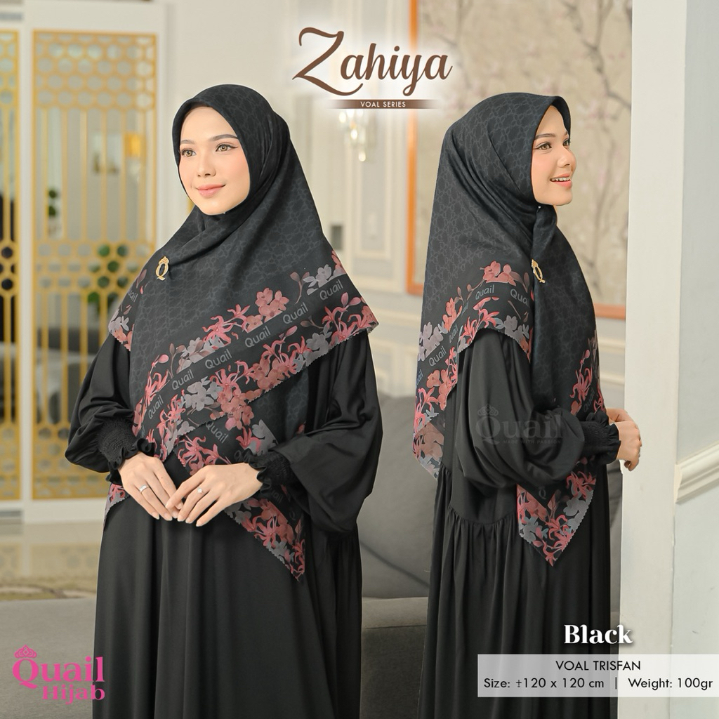Quail Hijab - ZAHIYA VOAL SQUARE 120x120 ORI QUAIL | JILBAB SEGI EMPAT VOAL MOTIF PREMIUM - HIJAB VO