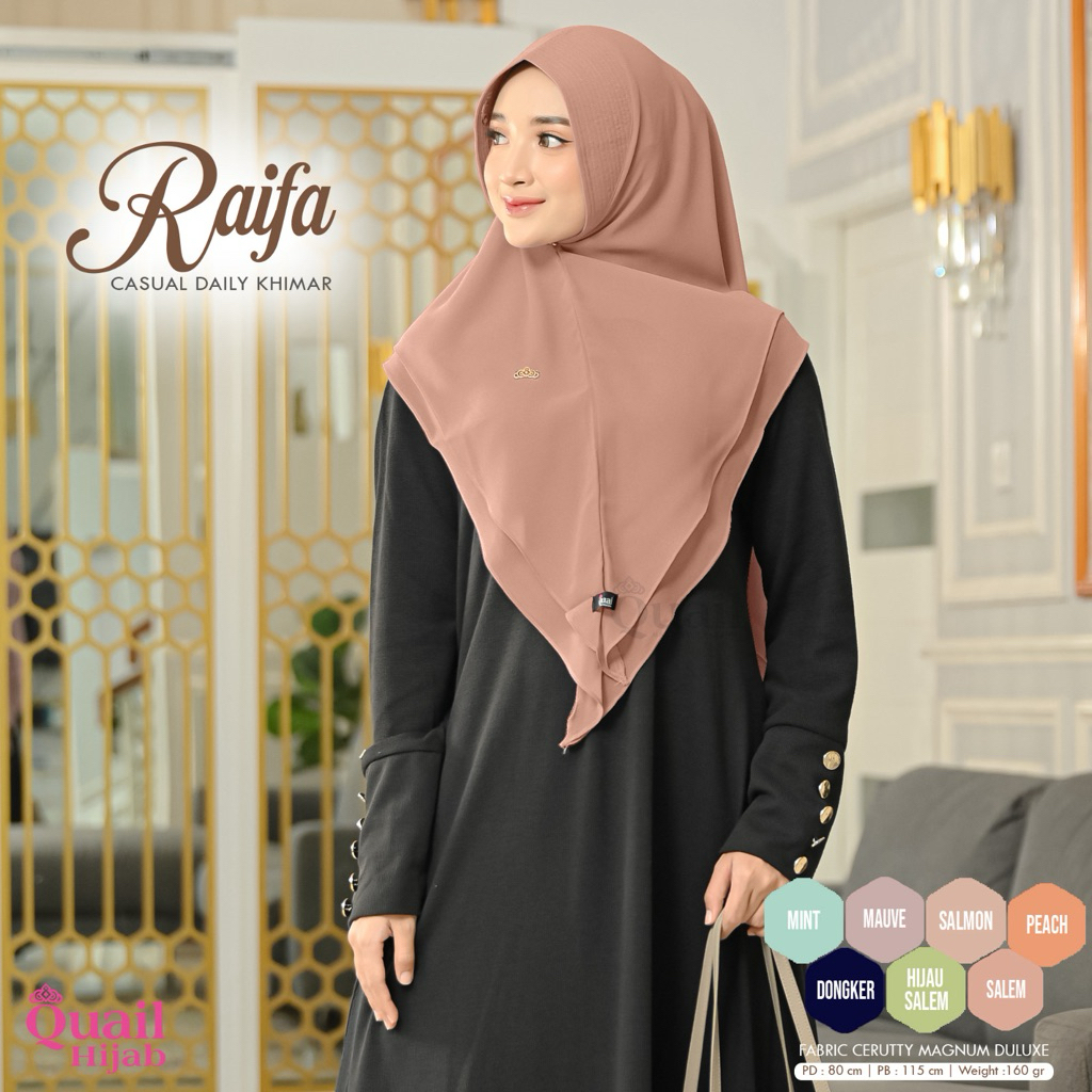 Quail Hijab - RAIFA KHIMAR 2 LAYER ORI QUAIL CERUTY PREMIUM