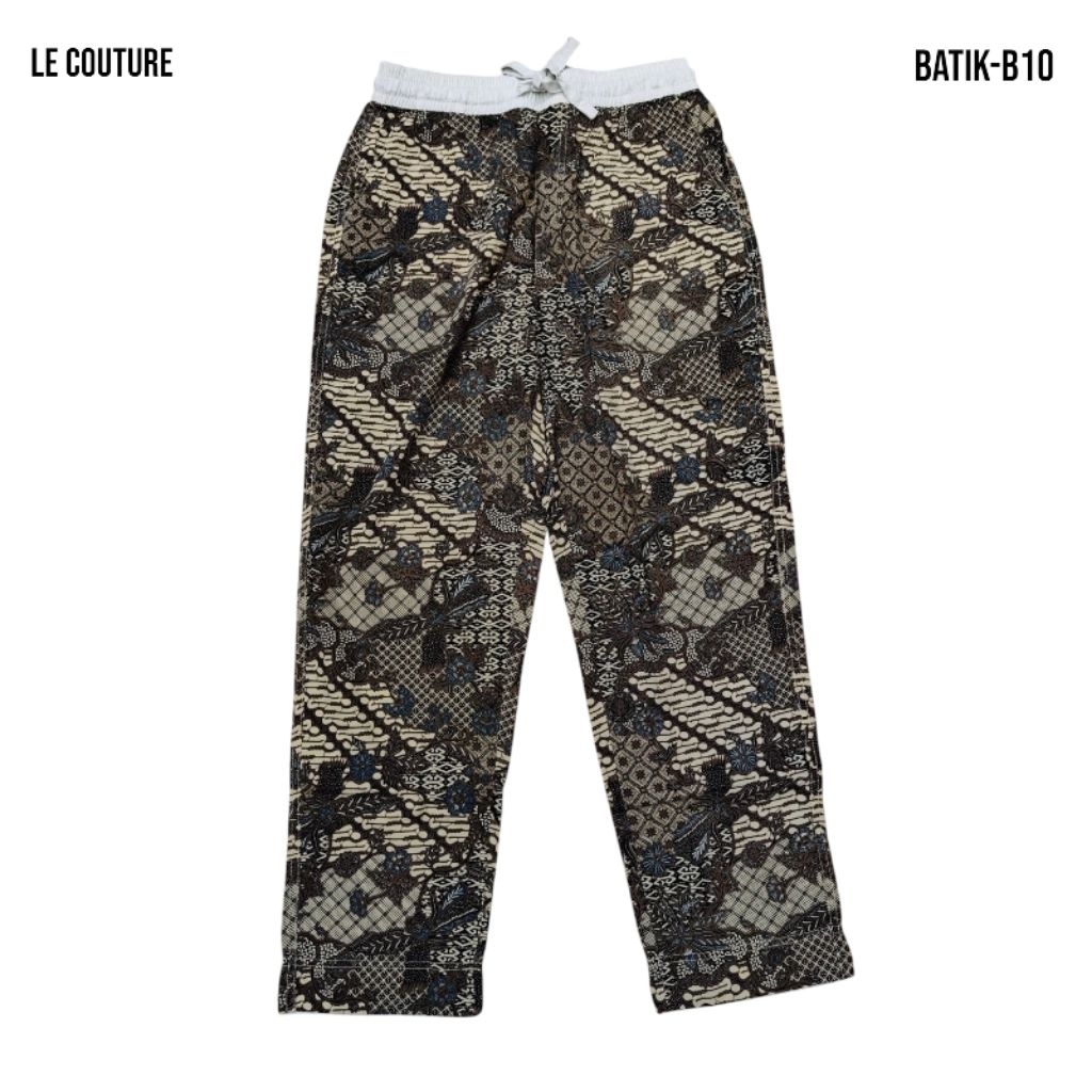 Le Couture Celana Panjang Batik Pria Premium Pinggang Karet Pinggang Kombinasi