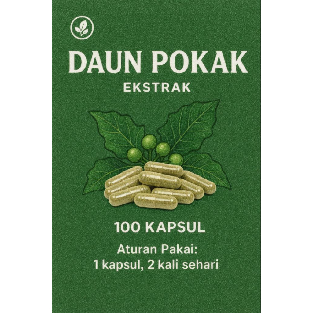 Kapsul daun pokak/takokak/terong pipit 100 kapsul/100 butir
