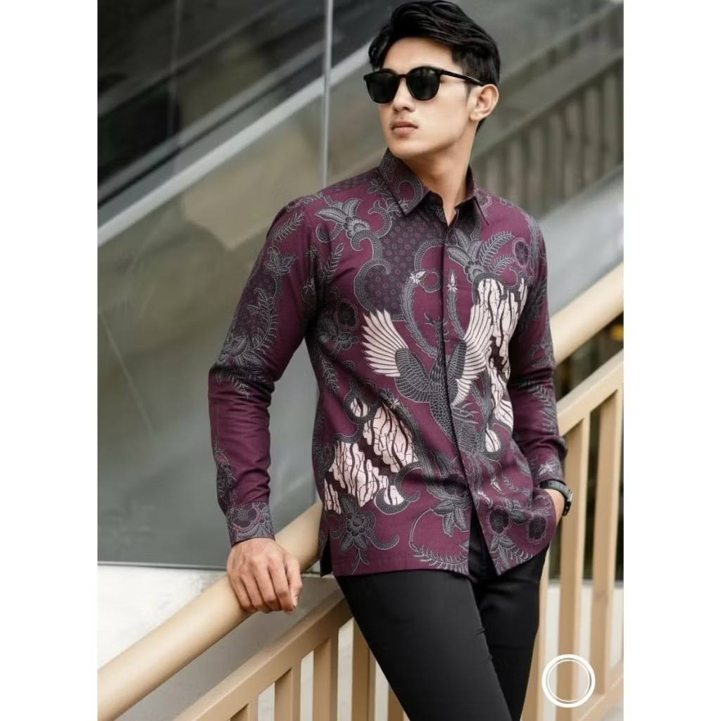Kemeja Batik Pria Lengan Panjang Bahan Adem Nyaman Size M L XL XXL Baju Batik Cowok Keren Modis