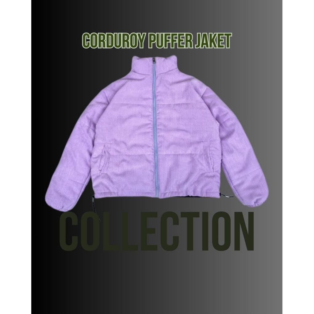CORDUROY PUFFER BOXY CROP LILAC