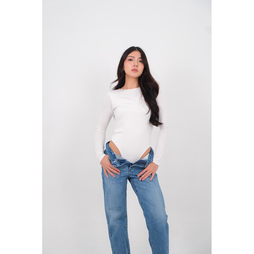 Kami Wear - Kyra Bodysuit Wanita  | Atasan Wanita Lengan Panjang | Bodysuit Wanita Lengan Panjang