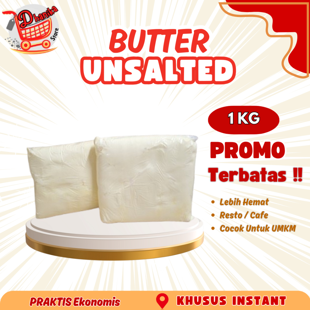 Butter Unsalted 1 Kg Mentega Tawar