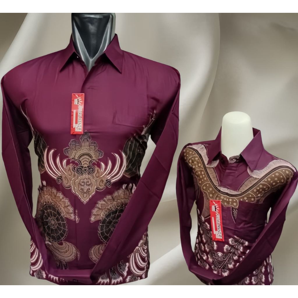 Grosir Batik Jakarta,Batik Pria Katun Premium Warna Merah Maroon