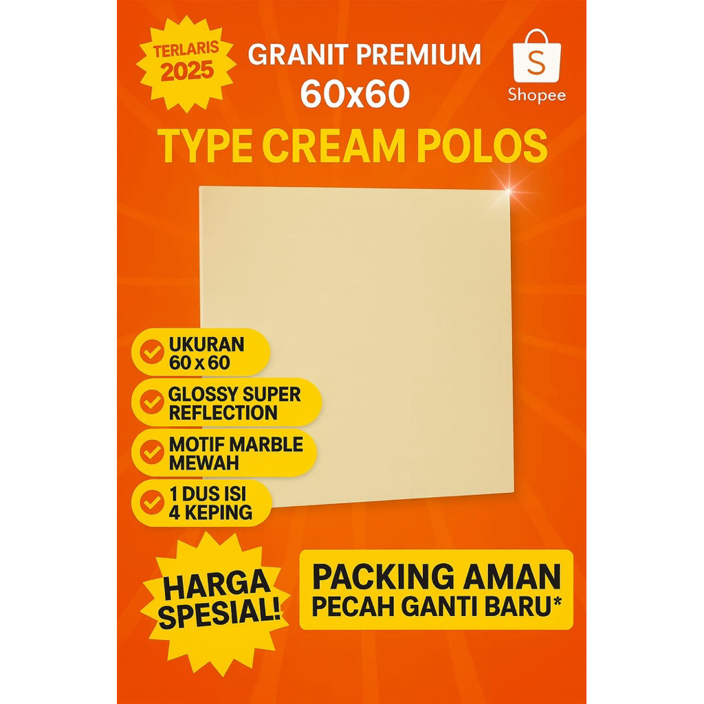 Granit 60x60 Cream Polos Glossy