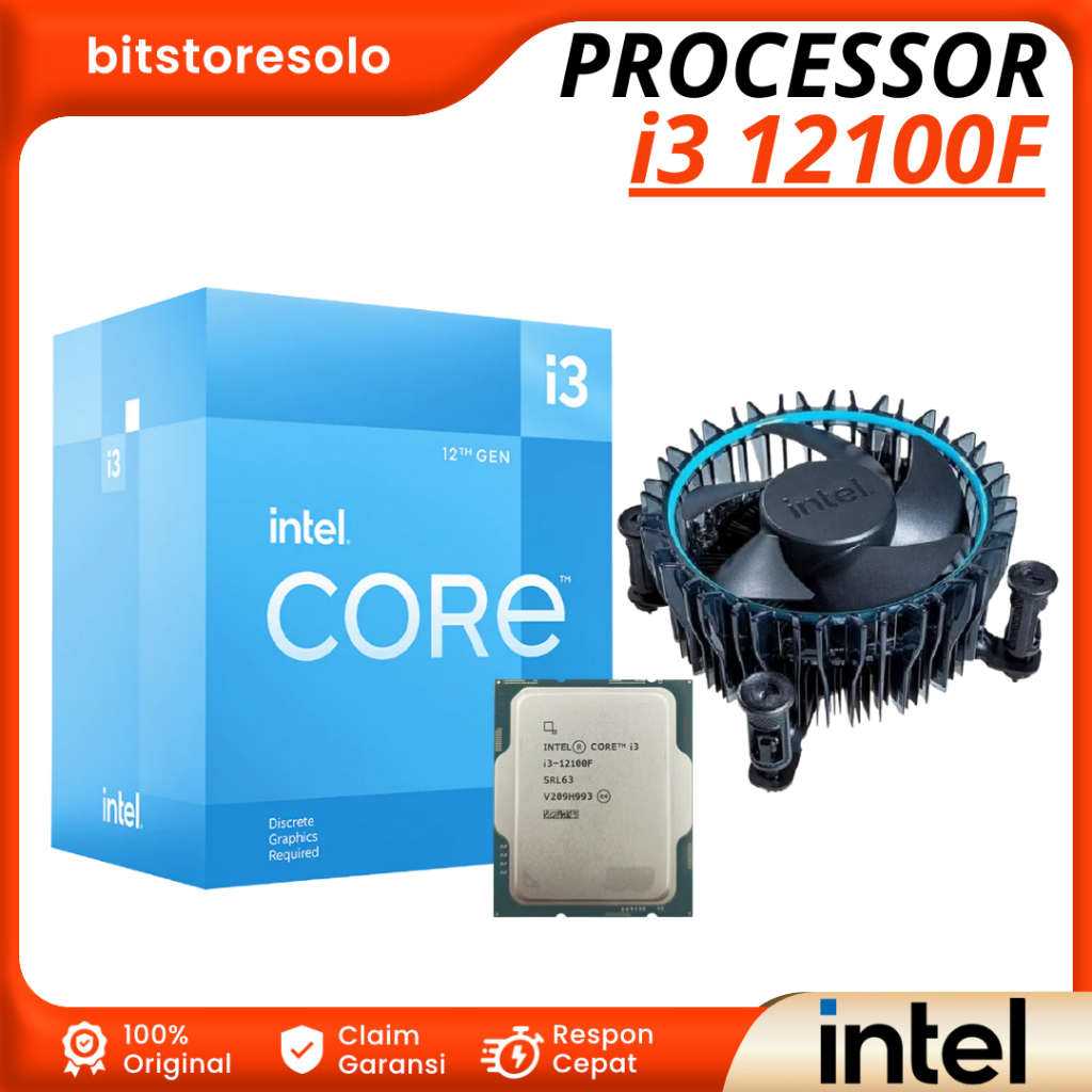 Processor Intel Core i3 12100F 4 Core 8 Threads Alder Lake  LGA1700  i3 12100F BOX