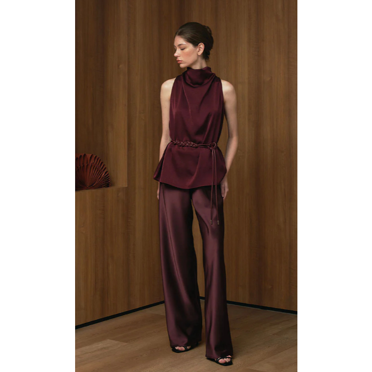 ready DUMA NEW COLLECTION include belt Duma Official Atalia Top | Maroon di jual karena beli ke dobe