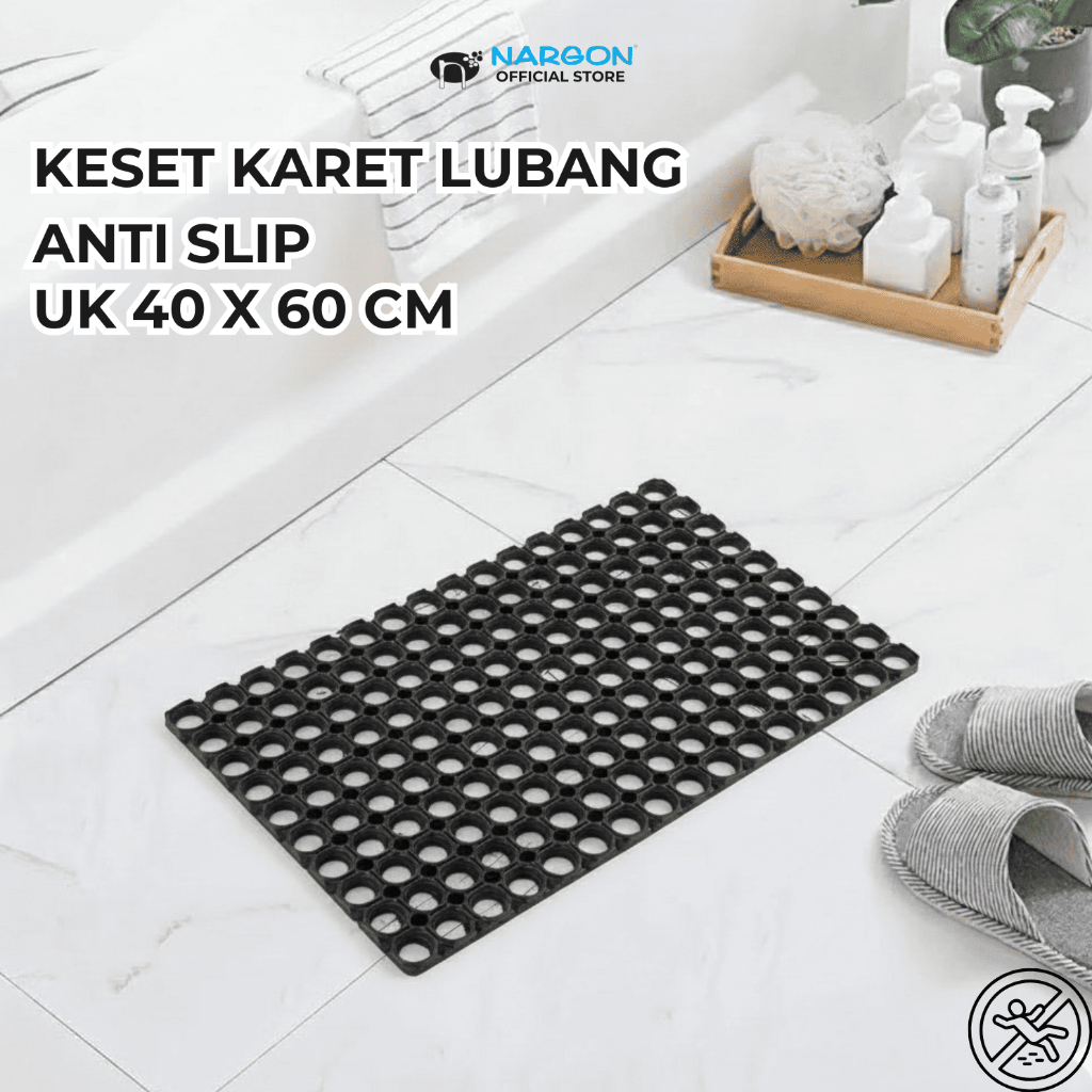 Keset Kaki Keset Karet Anti Slip Keset Karet Kamar Mandi Keset Karet Lubang Uk 40 x 60 cm