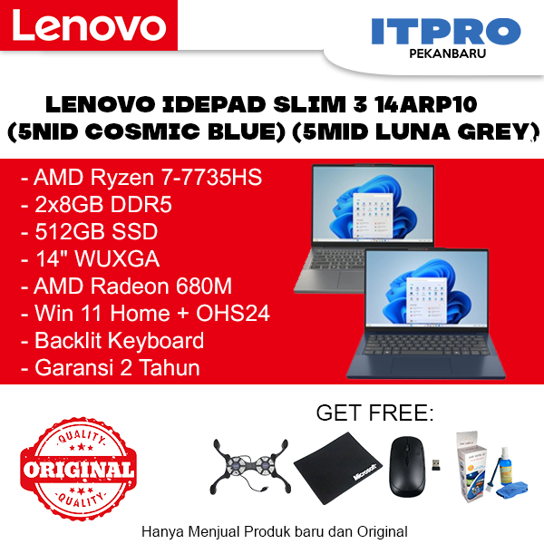 LENOVO IDEAPAD SLIM 3 14ARP10 NOTEBOOK AMD RYZEN 7-7735HS 16GB 512GBSSD W11