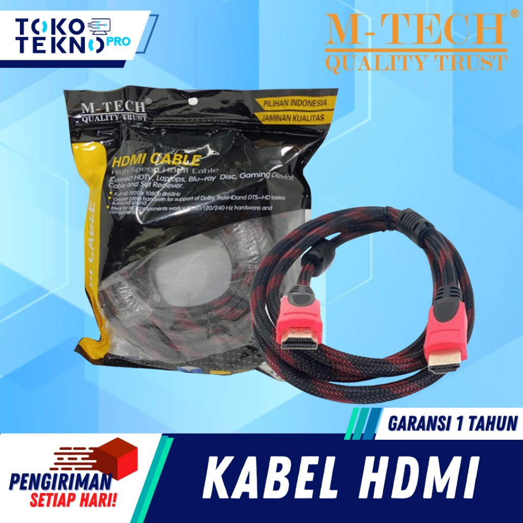 M-Tech / MTech Kabel HDMI to HDMI 3 Meter Jaring