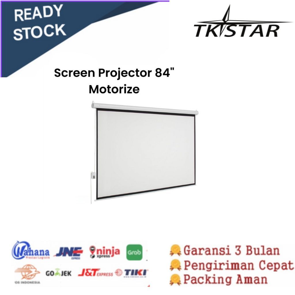 Layar Proyektor Screen Projector 84 inch Motorized Layar Proyektor 84" Otomatis Remote