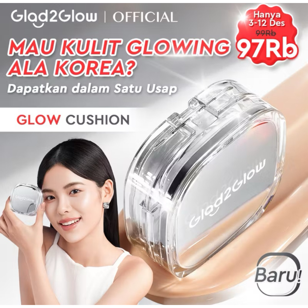 Silver Cushion Glad2Glow Perfect Glow Cover Cushion G2G Glow Cushion Make Up Foundation Glowing Cush