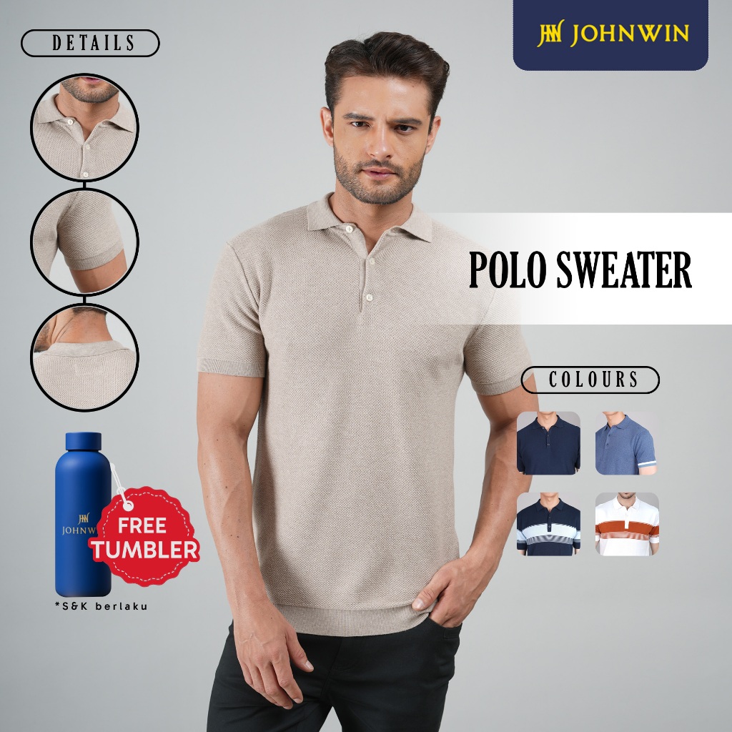 Johnwin - Polo Sweater - Polo Shirt - Kaos Polo - Cream - Polos - ASW.663.D049.001.C