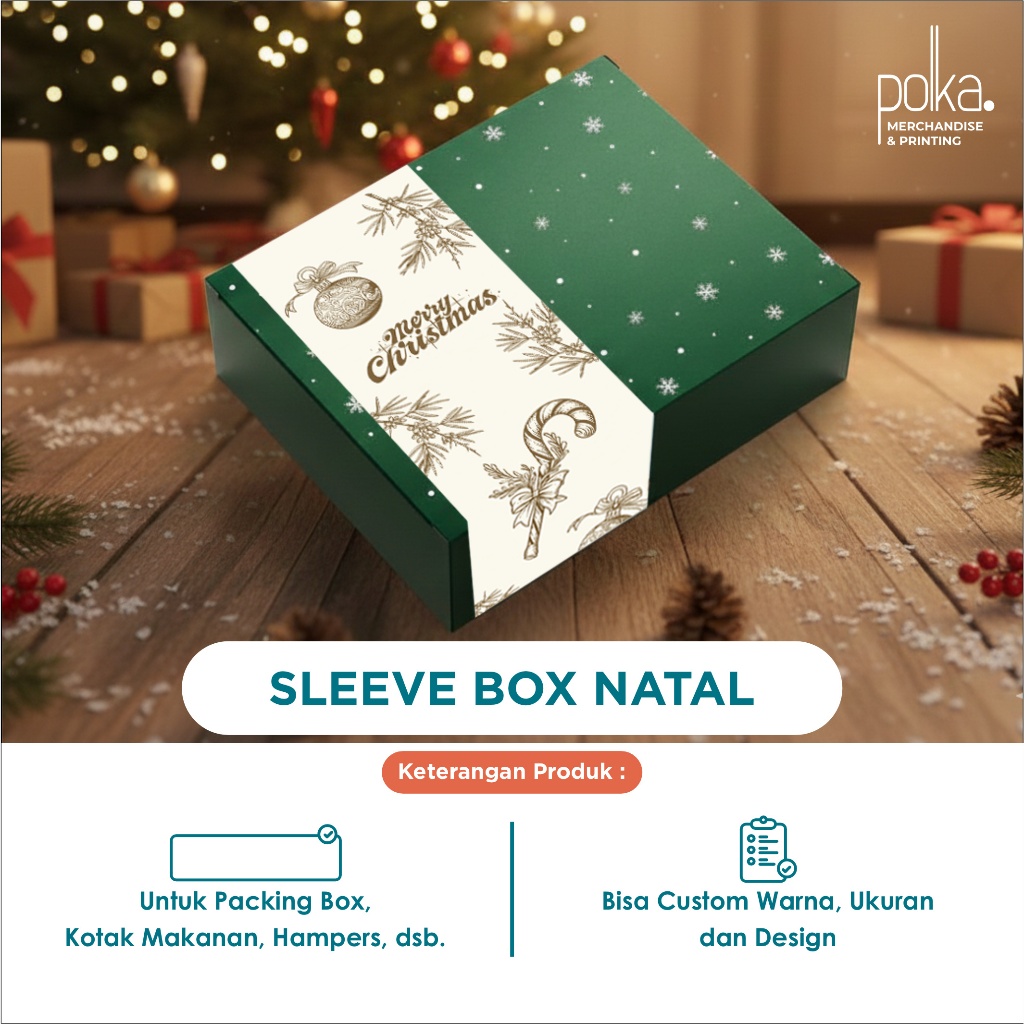 Custom Christmas Sleeve — Pembungkus Packaging Natal Unik & Murah