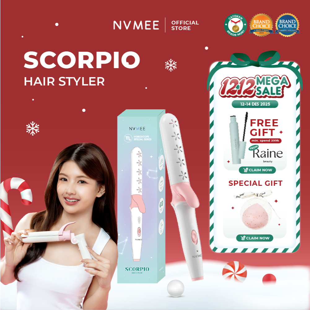 NVMEE - Catokan Pelurus Pengeriting Scorpio Hair Styler Bisa Dilipat