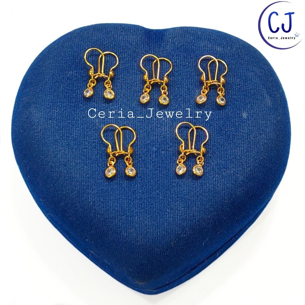 Anting Perak Anak Perak Asli Silver 925 Lapis Emas Kuning Asli - Anting Anti Karat