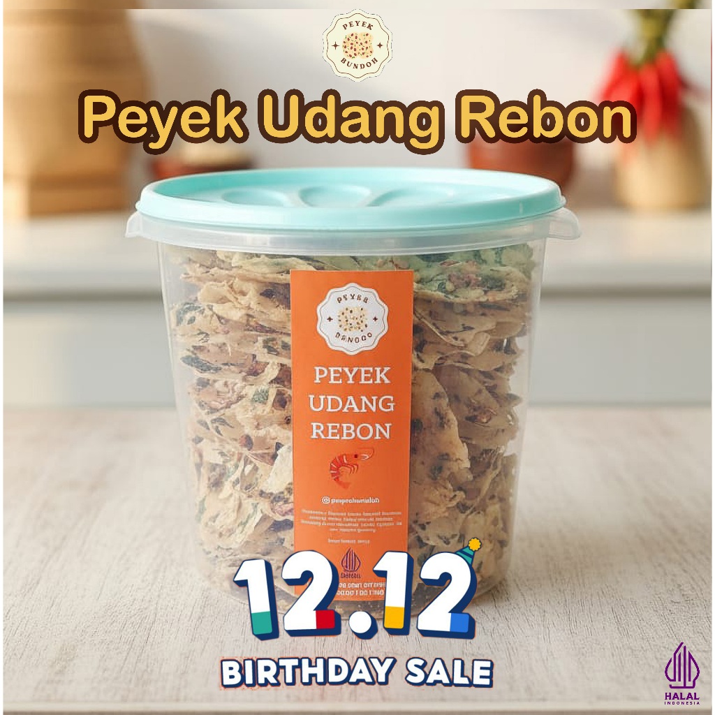PEYEK BUNDOH - Peyek Udang Rebon Ukuran Maxi (Toples 5 Liter)