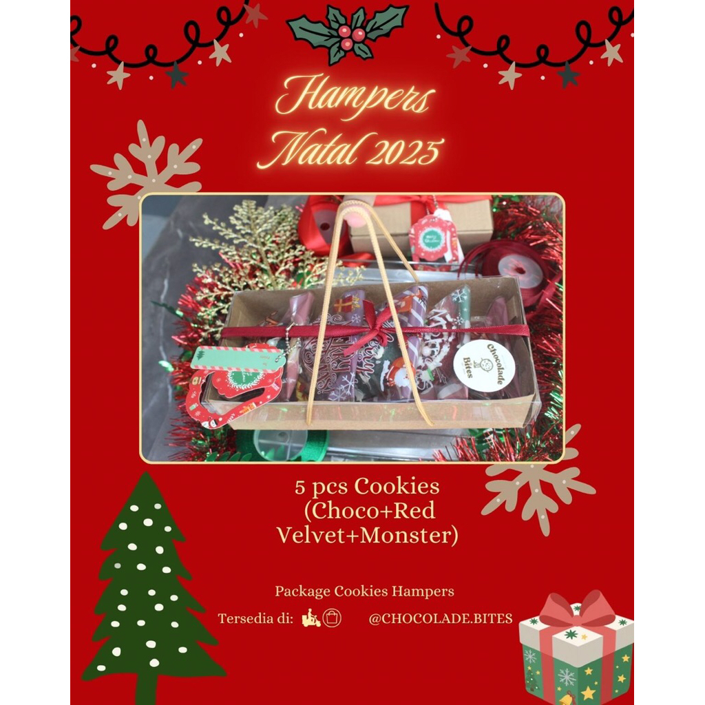 Cookies Hampers isi 5 pcs Cookies | Hampers Natal cookies | christmast hampers cookies | hampers nat
