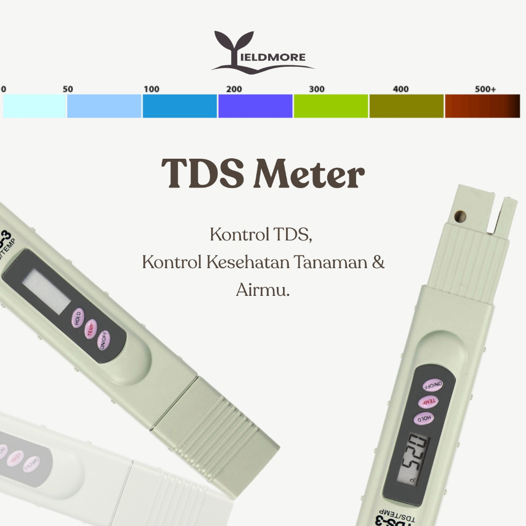 YIELDMORE - TDS Meter Digitial Alat Ukur Nutrisi Tanaman Hidroponik dan Pengukur PPM Air