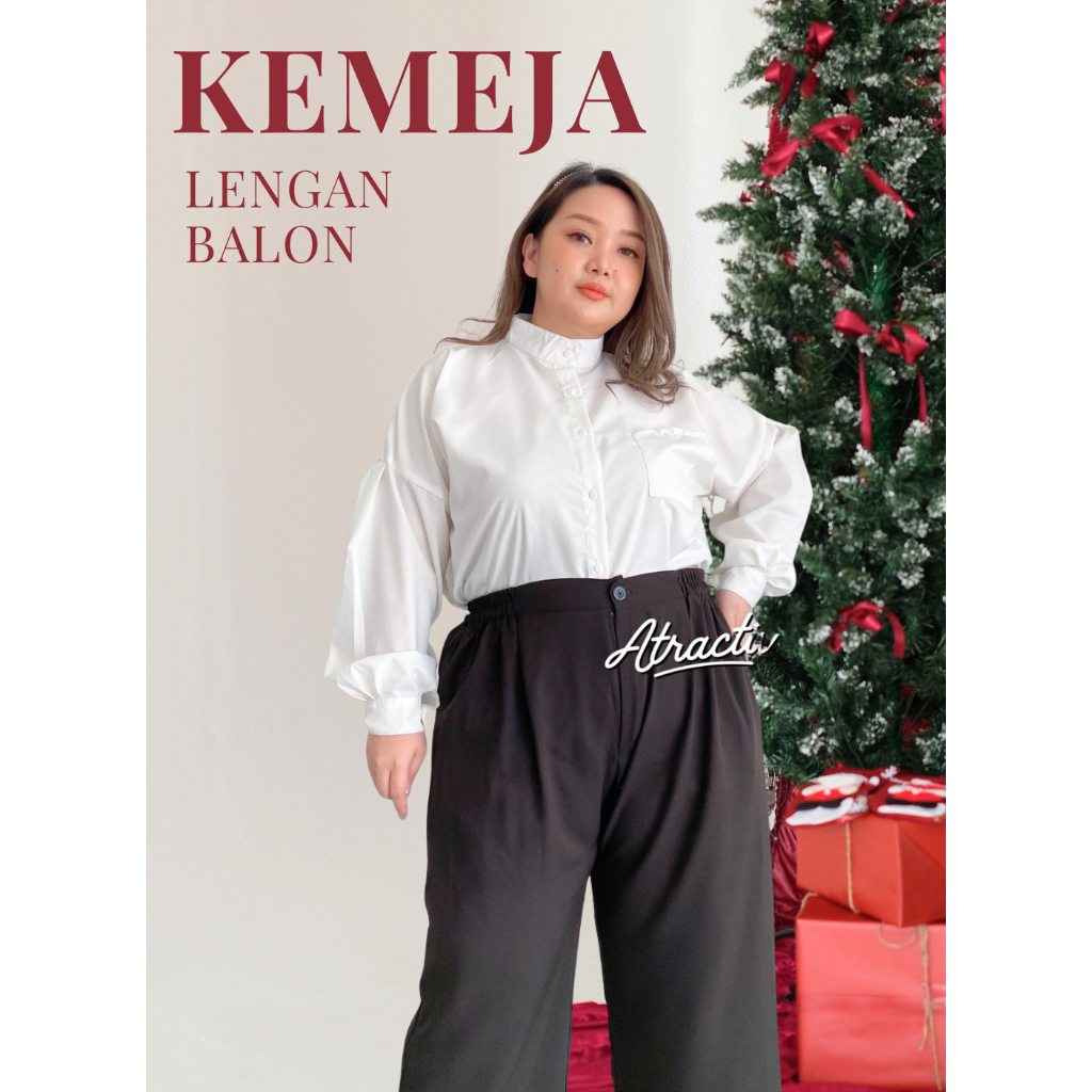 ATRACTIV Blouse Lengan Balon Jumbo LD120 LD130 LD135 LD142 Kemeja Lengan Balon Jumbo Blouse Turtlene