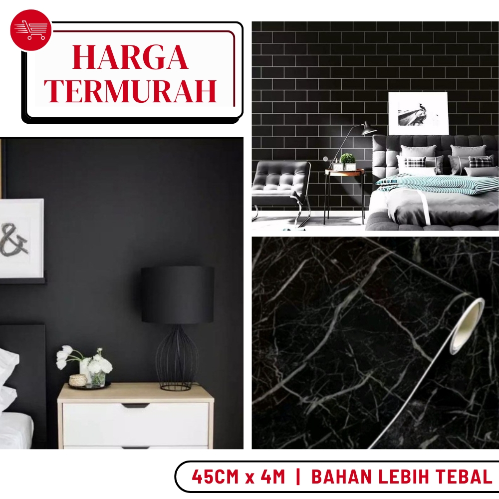 Wallpaper Dinding Hitam Walstiker Dinding WAllpaper Walpaper Dinding Hitam Stiker Dinding Hitam Wall