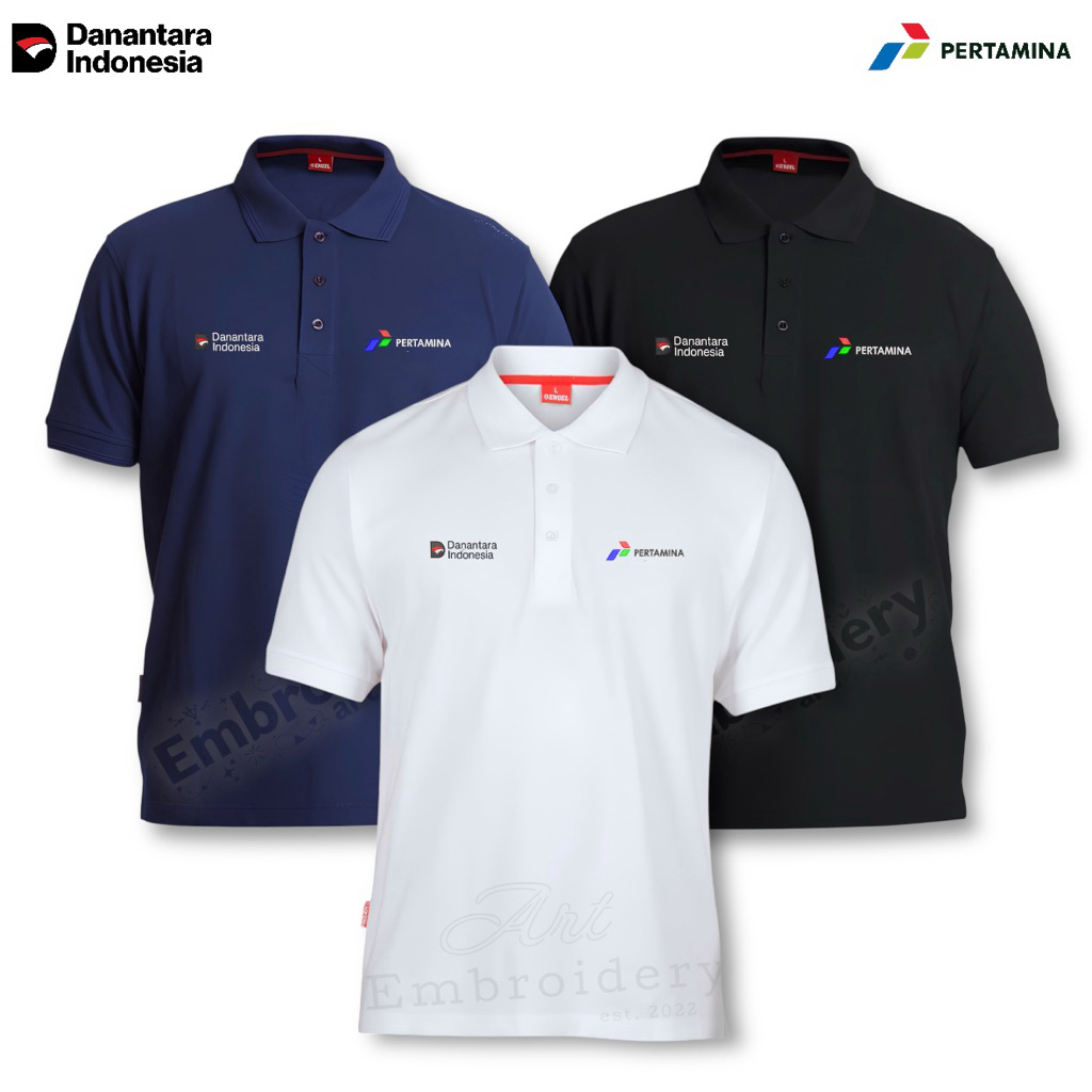 [ Pertamina ] Kaos Danantara Pertamina •kaos kerah • 100% Cotton• Bordir