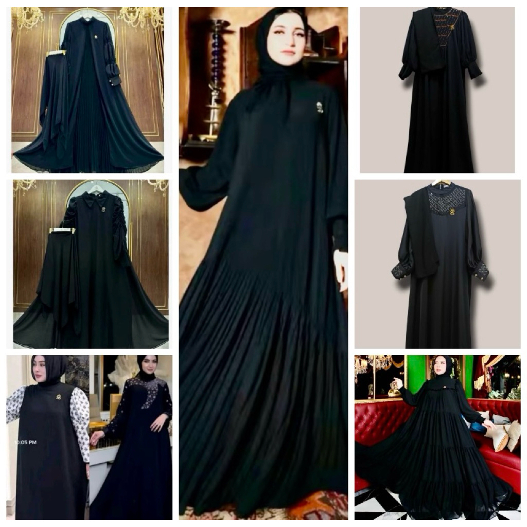 SHELLASAUKIA DRESS HITAM UMROH SHELLASAUKIA TERBARU ORDER DSINI GRATIS KACAMATA HITAM GAMIS SET HIJA