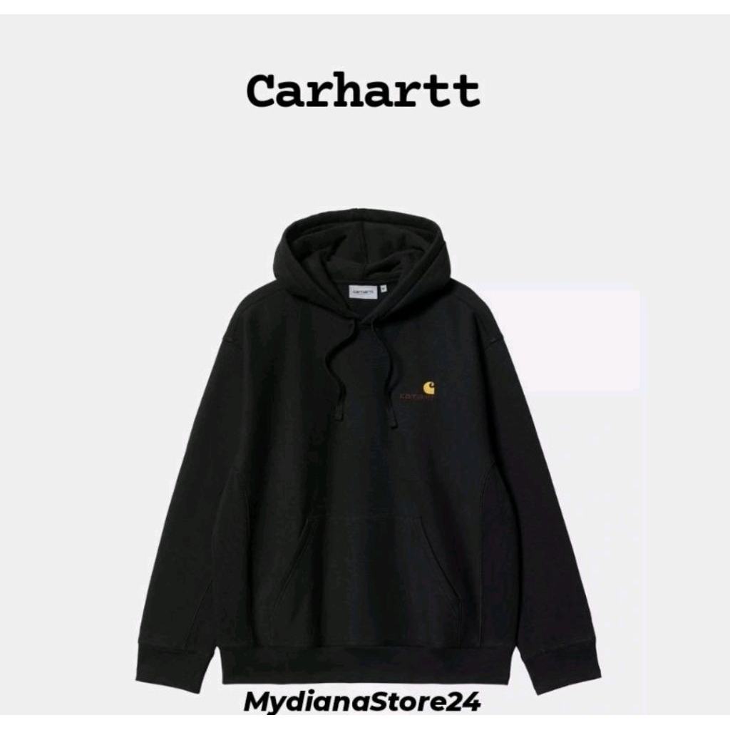CARHARTT - CARHARTT WIP HOODED AMERICAN SCRIPT SWEATSHIRT - BLACK