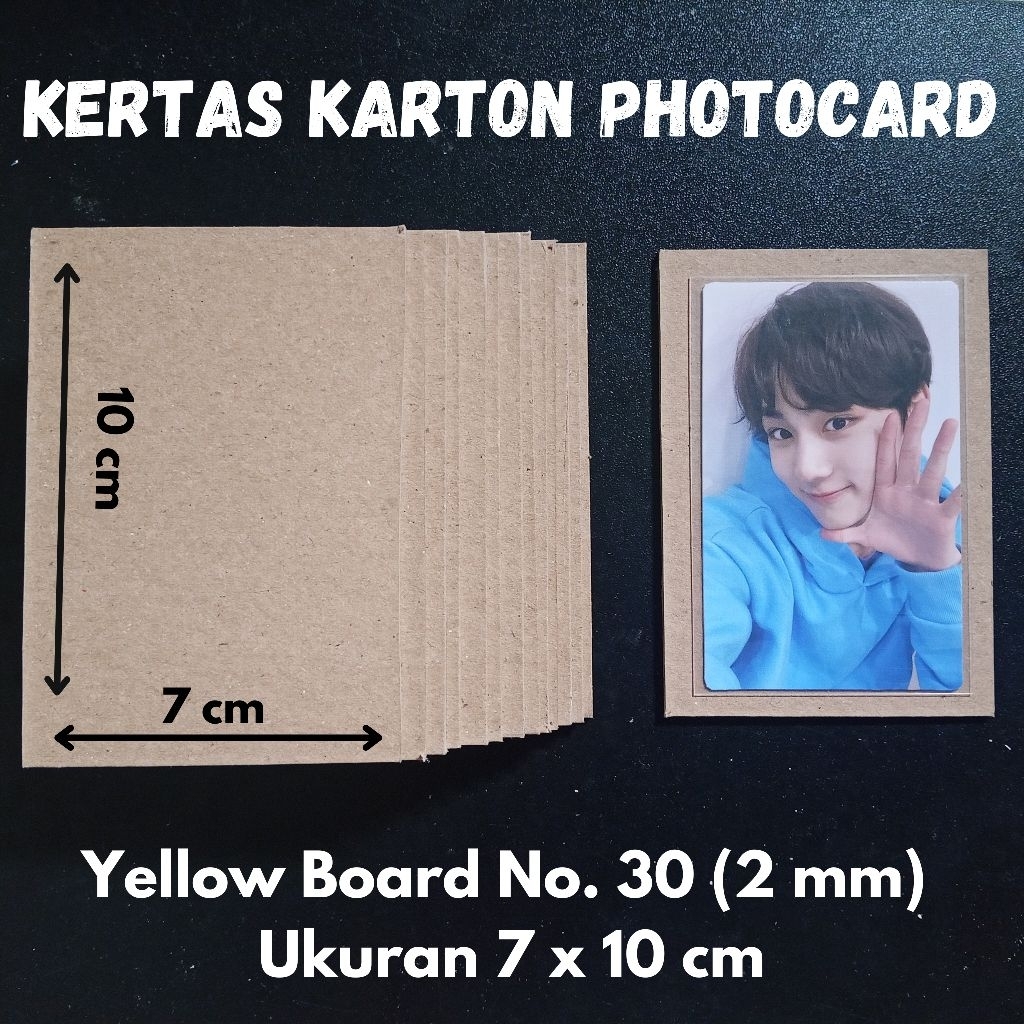 [1 pcs] KERTAS KARTON PHOTOCARD A7 YELLOW BOARD NO. 30 TEBAL 2 mm UKURAN 7 x 10 cm