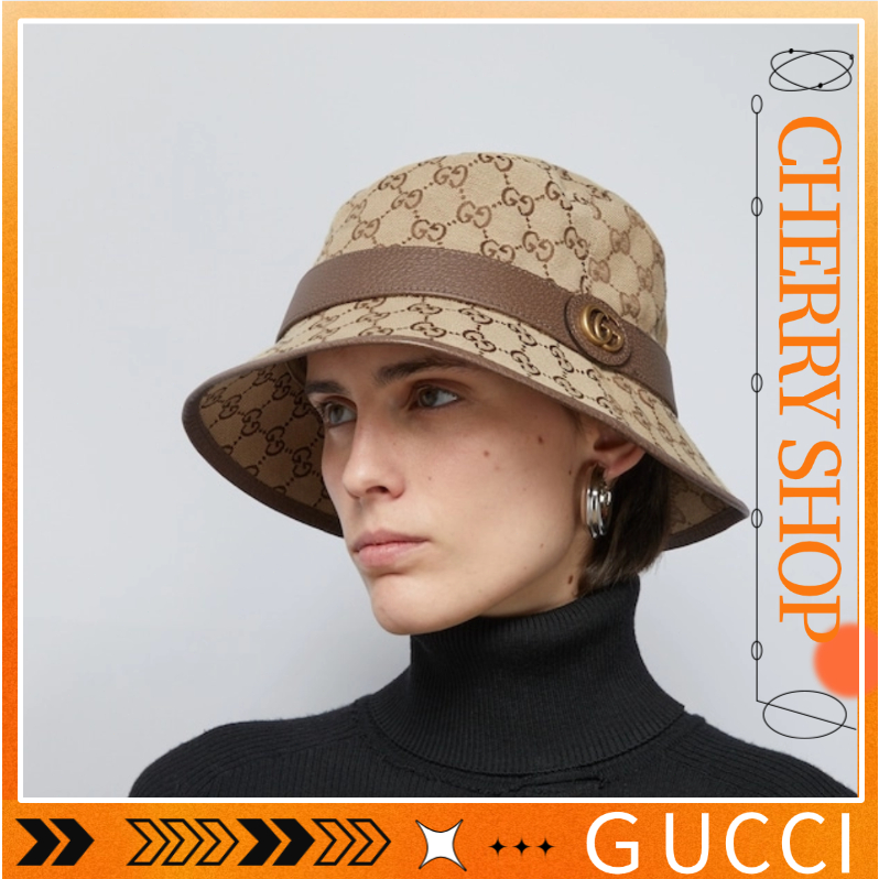 100% authentic GUCCI GG canvas bucket hat Topi Nelayan women's bucket hat