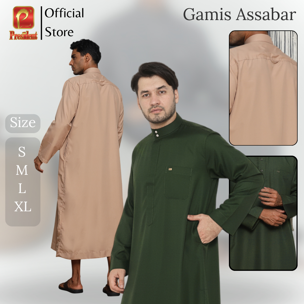 President - Gamis Pria Jubah Gamis Laki Laki Viskin Polos Putih Modern Gaya Casual Remaja Dewasa