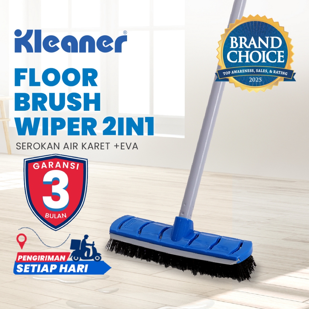 Kleaner Sikat Lantai Dengan Serokan Air 2 In 1 Gagang Panjang Floor Brush Pembersih Lantai KK2002