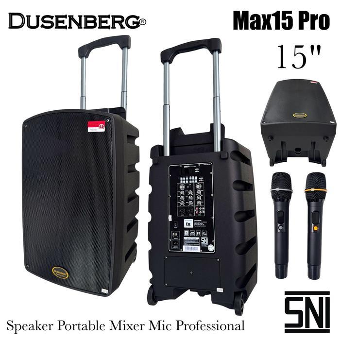 Speaker Professional Portable 15 inch Dusenberg / dusen berg — Max 15 pro / Max15Pro Bluetooth Tws 2 wireless Pro Vocal