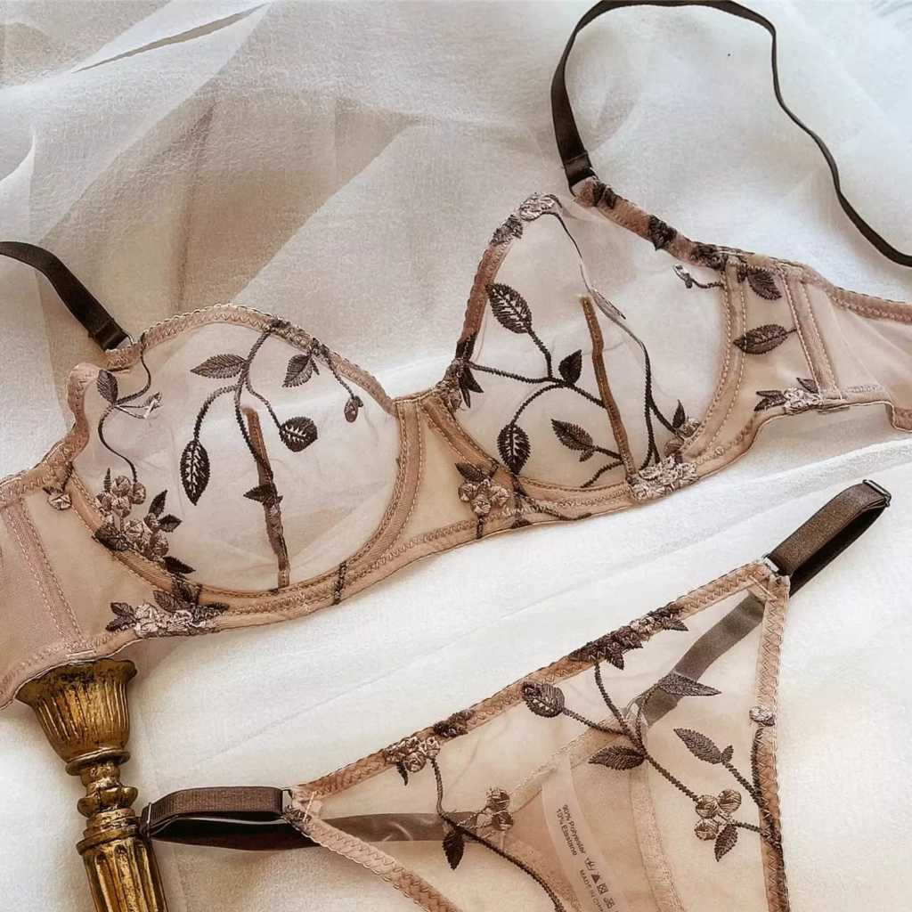 Kennedy Bra Set Setelan BH CD Wanita Lace Renda Sexy Hot Brokat Transparan Bordir High Premium Quali