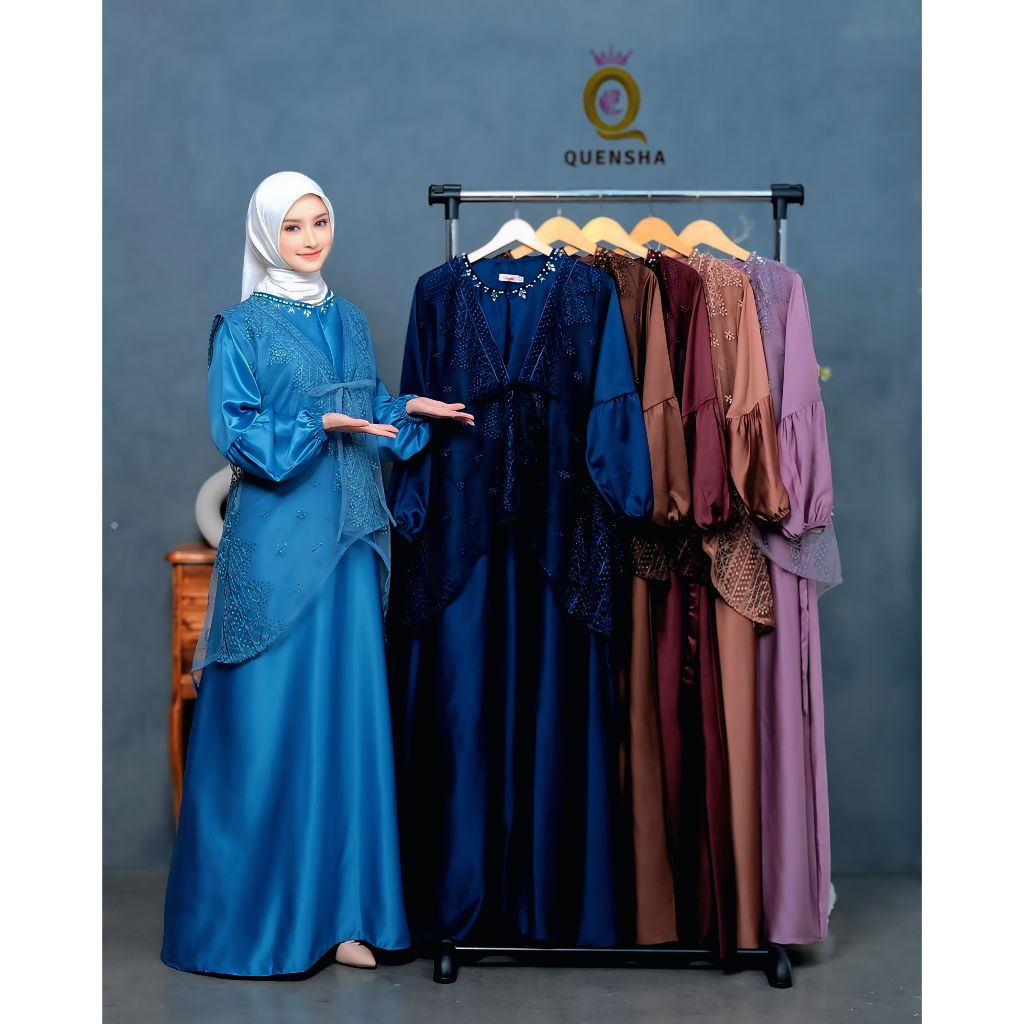 COD Baju Gamis Wanita Jumbo set Rompi Terbaru 2026 Dress Velvet Neyra Dress Gamis Bahan Slik Premium