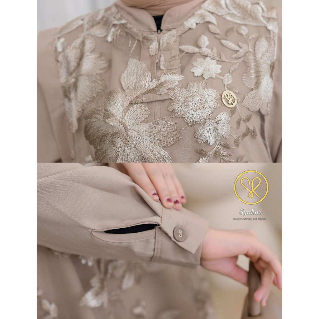 gamis tile bordir by syakur collection