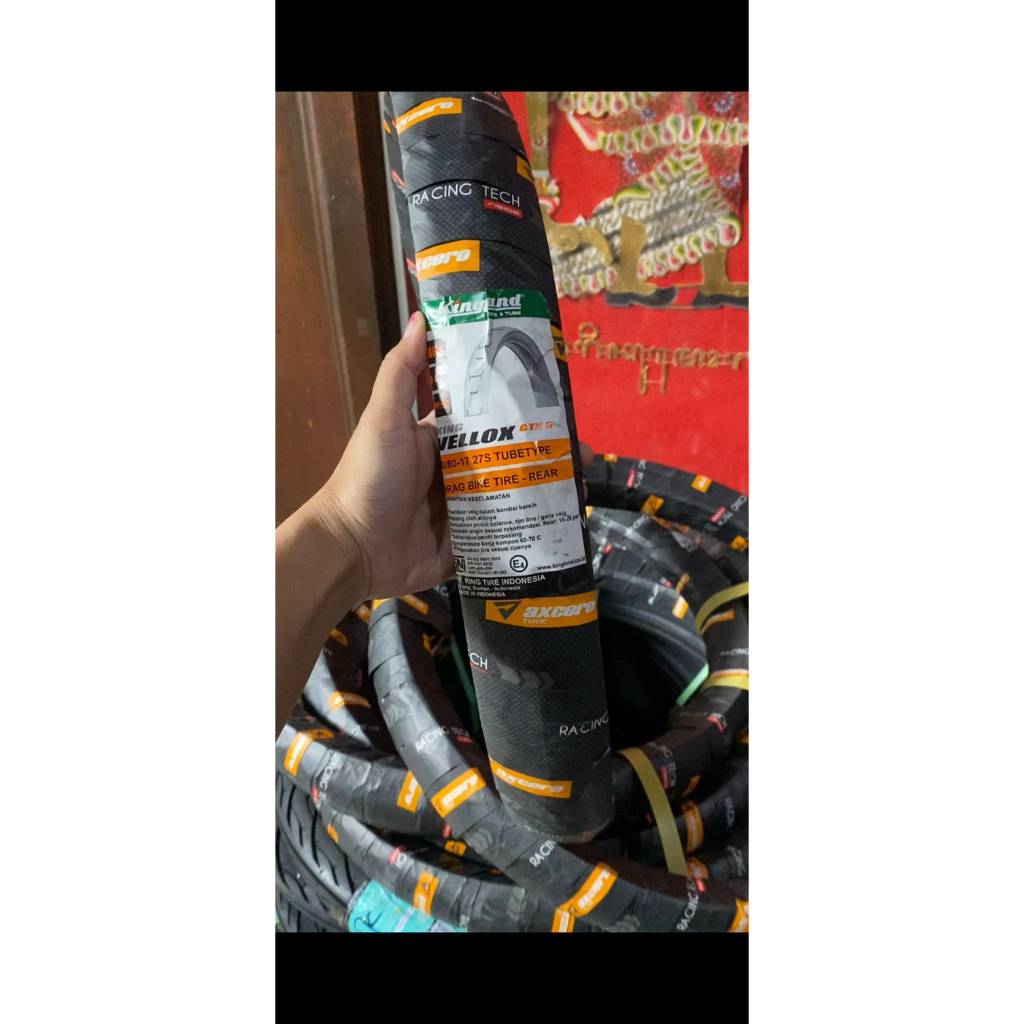 100% ORIGINAL & BARU BAN KINGLAND VELLOX DRAG RACE CTX2 CTX5 TUBE TYPE PREMIUM RING 17 GROSIR BAN MO