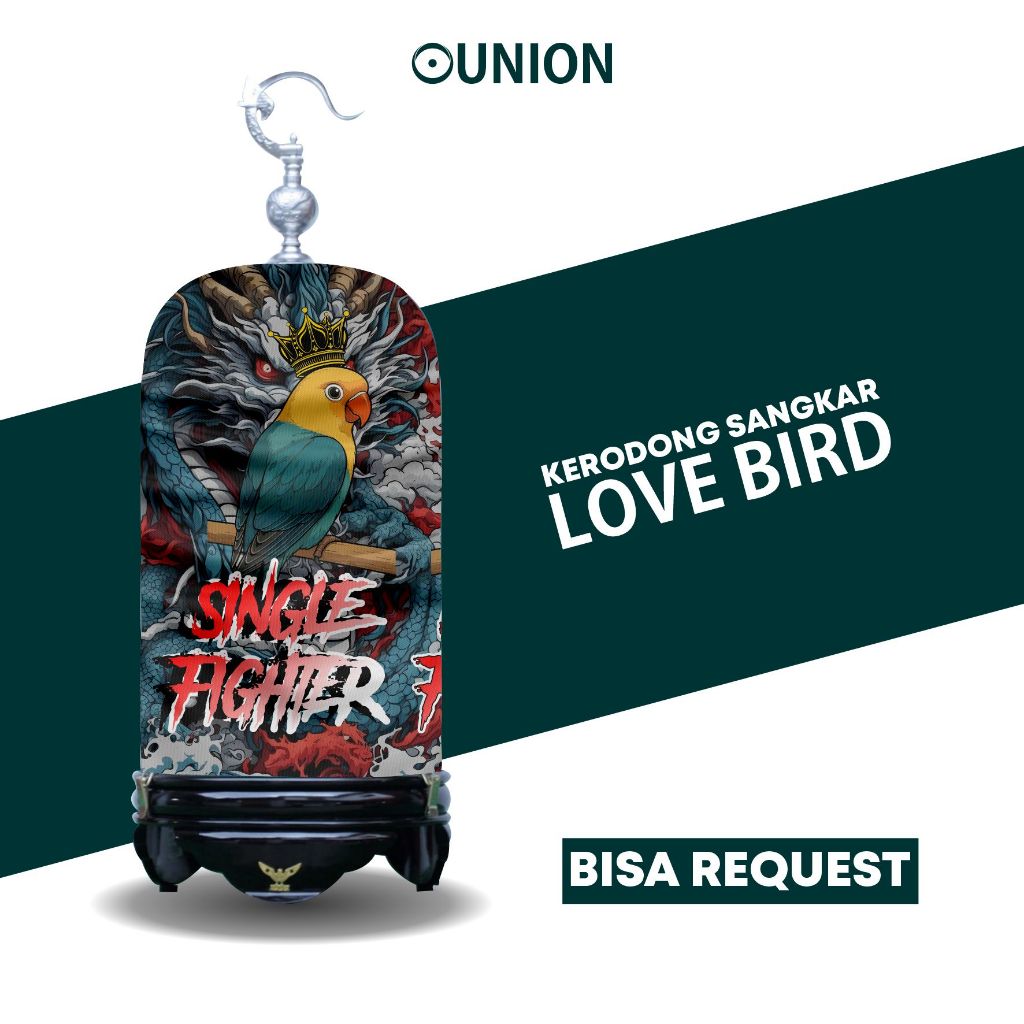Lovebird Kerodong Custom Full Printing Bahan Jersey Kandang Burung