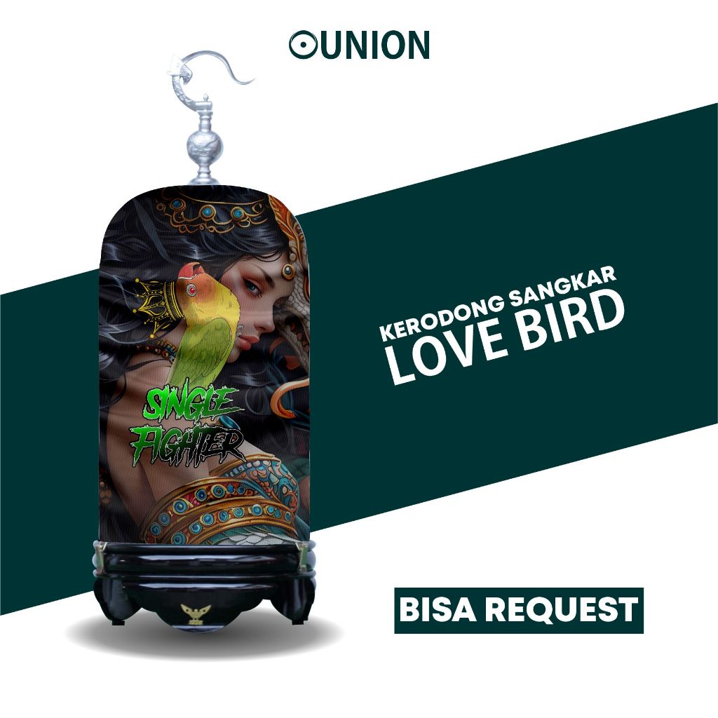 Lovebird Kerodong Custom Full Printing Bahan Jersey Kandang Burung