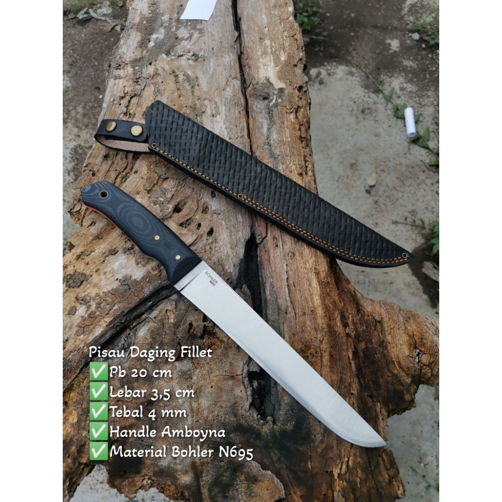 Pisau Daging Fillet Slaughter Knife Bohler N695 Pb 19/20 cm