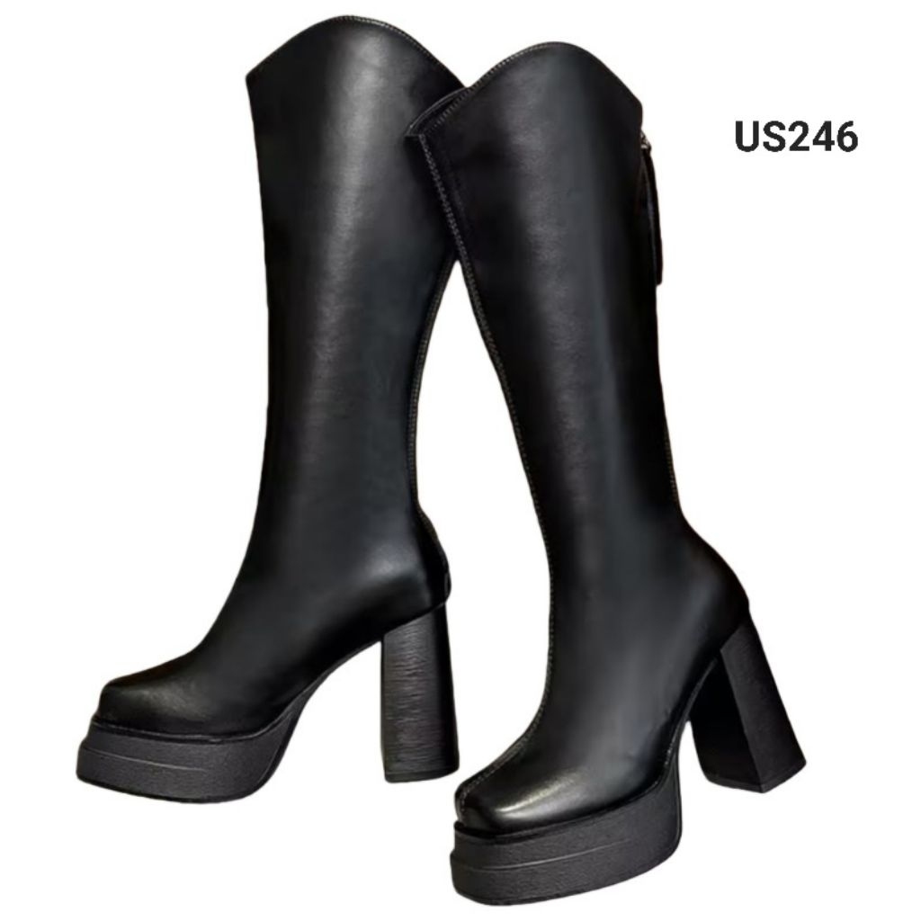 Sepatu Boots Padior Winter High Heels Platform US246 overknee tinggi 10cm Boots wanita kekinian